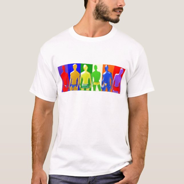 Regnbågsmän Tee Shirt (Framsida)