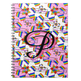 Regnbågsmandala Pride-monogram - Levande geometris Anteckningsbok