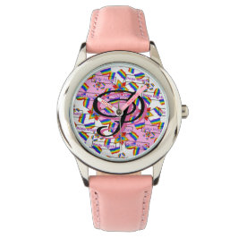 Regnbågsmandala Pride-monogram - Levande geometris Armbandsur
