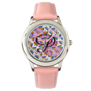 Regnbågsmandala Pride-monogram - Levande geometris Armbandsur