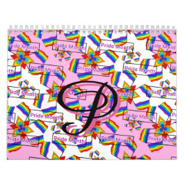 Regnbågsmandala Pride-monogram - Levande geometris Kalender