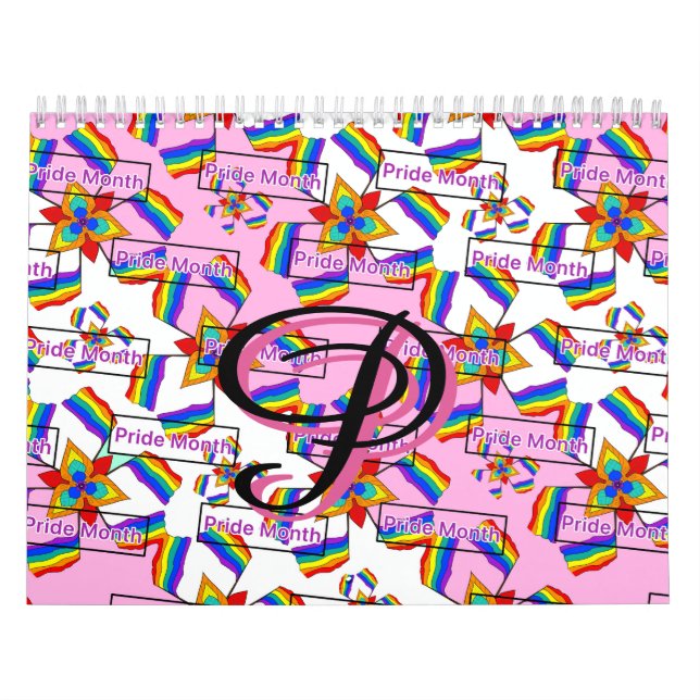 Regnbågsmandala Pride-monogram - Levande geometris Kalender (Omslag)