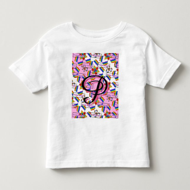 Regnbågsmandala Pride-monogram - Levande geometris T Shirt (Framsida)
