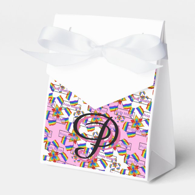 Regnbågsmandala Stolt Monogram - Levande Geometris Presentaskar (Framsidan Sidan)