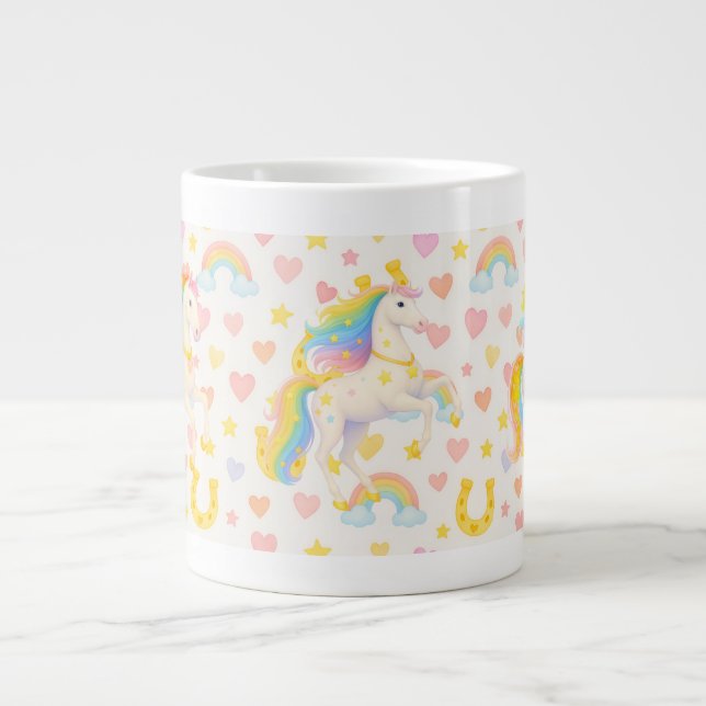 Regnbågsmanhäst Kaffe Mugg — Cooper & Cody Jumbo Mugg (Framsidan)