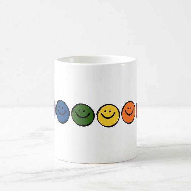  Regnbågsmileyansikten  Kaffemugg (Center)