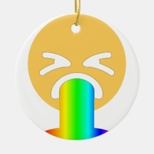regnbågsmoke emoji julgransprydnad keramik