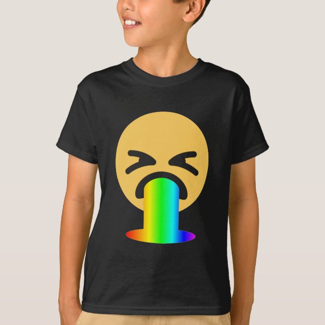 regnbågsmoke emoji t shirt (Framsida)