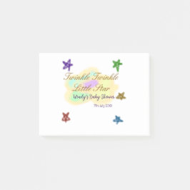 Regnbågsmoln glittrar Twinkle Little Star baby Post-it Block