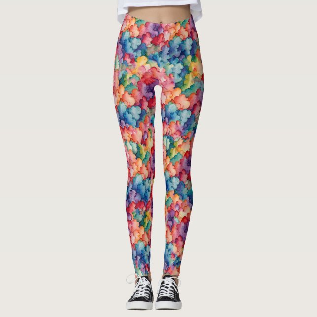 Regnbågsmoln Leggings (Framsida)