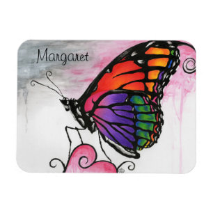 Regnbågsmonarkfjäril Original Fantasikonst Magnet