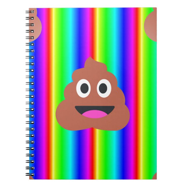 regnbågsmopemoji anteckningsbok med spiral (Framsidan)