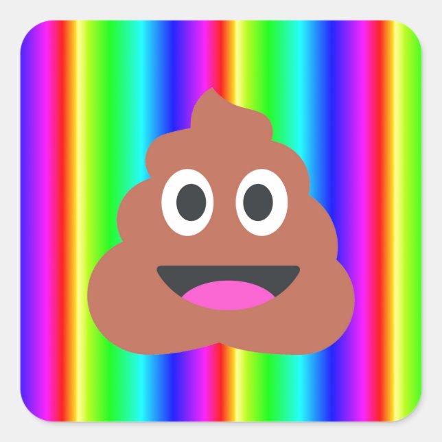 regnbågsmopemoji fyrkantigt klistermärke (Framsida)