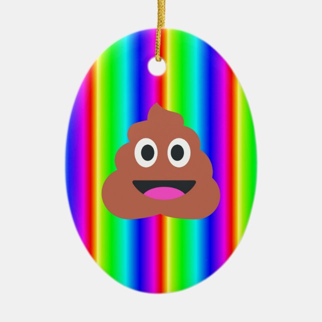regnbågsmopemoji julgransprydnad keramik (Framsidan)