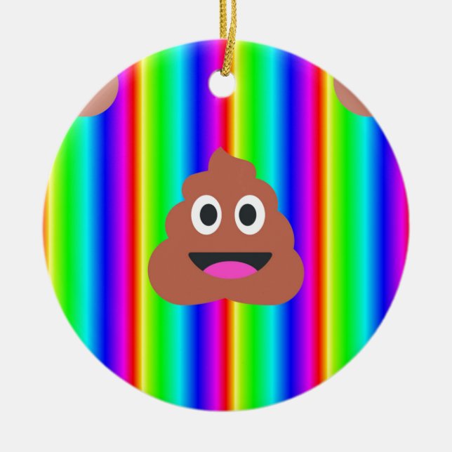 regnbågsmopemoji julgransprydnad keramik (Framsidan)