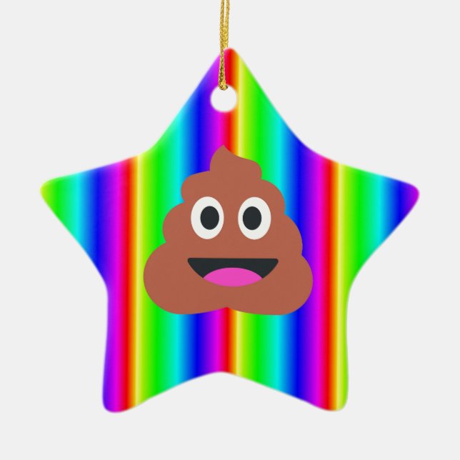 regnbågsmopemoji julgransprydnad keramik (Framsidan)