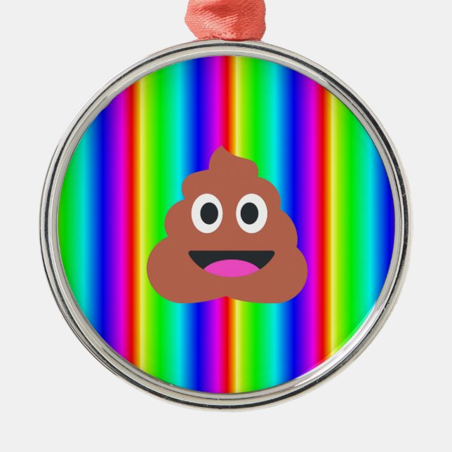 regnbågsmopemoji julgransprydnad metall (Framsidan)