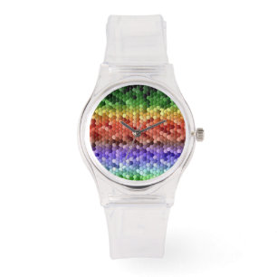 Regnbågsmosaikmönster Armbandsur