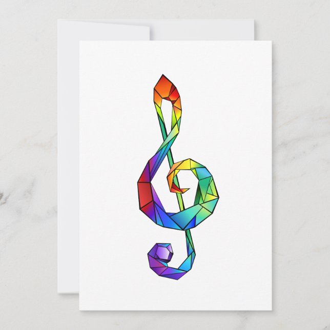 Regnbågsmusik nyckel treble clef (Framsida)
