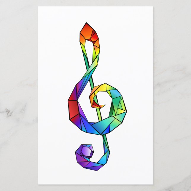 Regnbågsmusik nyckel treble clef (Framsida)