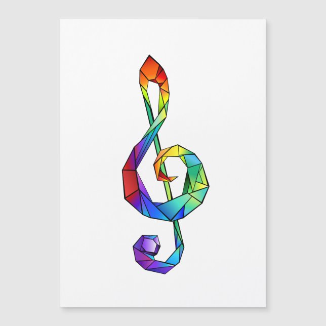 Regnbågsmusik nyckel treble clef (Framsida)