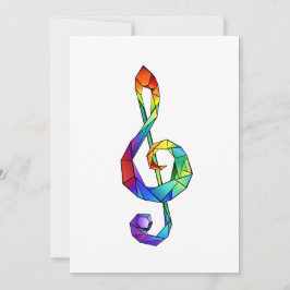 Regnbågsmusik nyckel treble clef anteckningskort