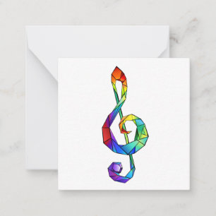 Regnbågsmusik nyckel treble clef anteckningskort