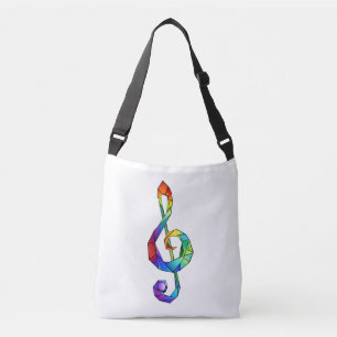 Regnbågsmusik nyckel treble clef axelväska