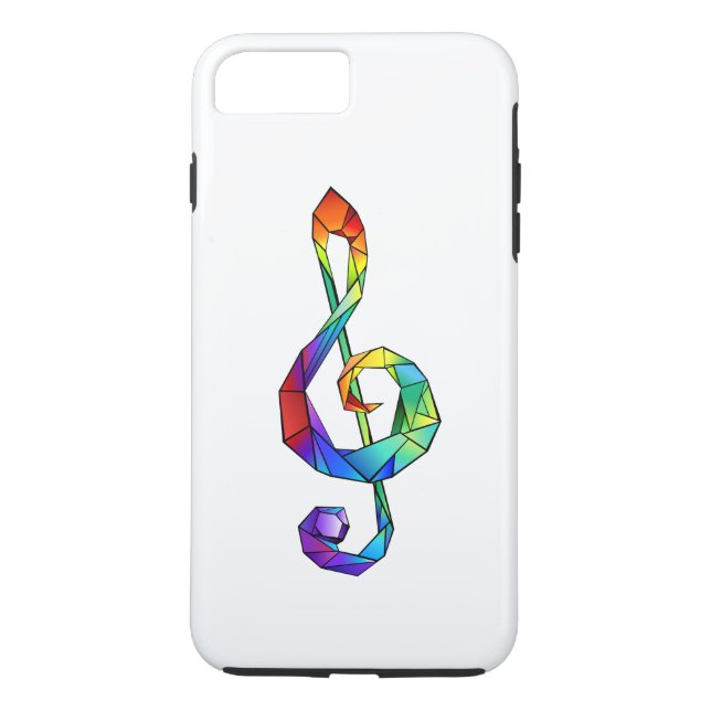 Regnbågsmusik nyckel treble clef Case-Mate iPhone skal (Baksida)