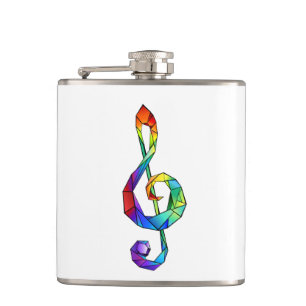 Regnbågsmusik nyckel treble clef fickplunta