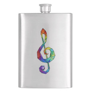 Regnbågsmusik nyckel treble clef fickplunta