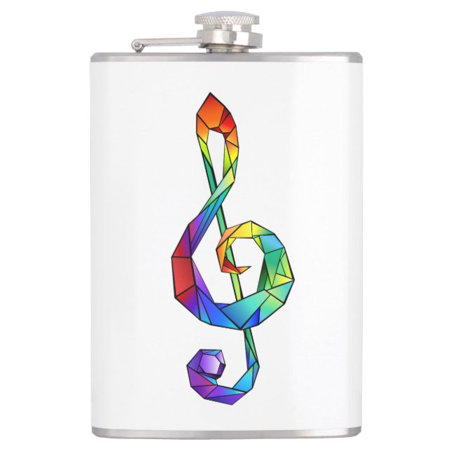 Regnbågsmusik nyckel treble clef fickplunta (Framsidan)