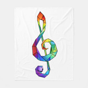 Regnbågsmusik nyckel treble clef fleecefilt