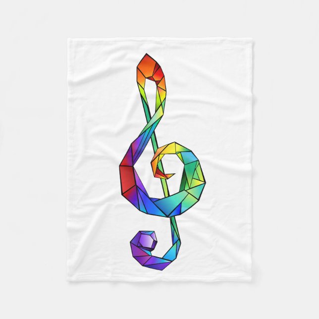 Regnbågsmusik nyckel treble clef fleecefilt (Framsidan)