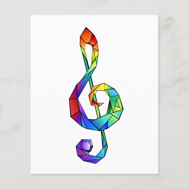 Regnbågsmusik nyckel treble clef flygblad (Framsidan)