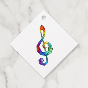 Regnbågsmusik nyckel treble clef gåvor etiketter