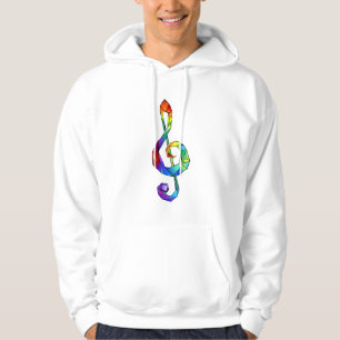 Regnbågsmusik nyckel treble clef hoodie