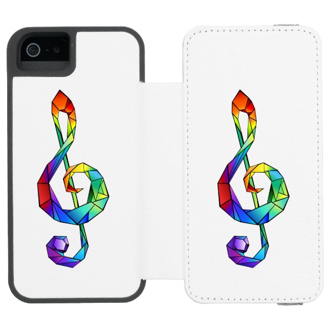 Regnbågsmusik nyckel treble clef incipio iPhone wallet skal (Folio Öppen)