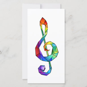 Regnbågsmusik nyckel treble clef julkort