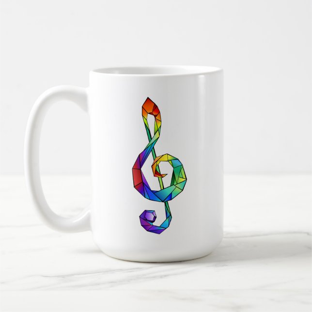 Regnbågsmusik nyckel treble clef kaffemugg (Vänster)