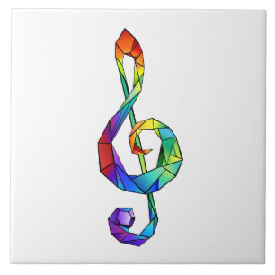 Regnbågsmusik nyckel treble clef kakelplatta