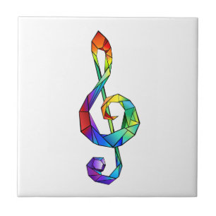 Regnbågsmusik nyckel treble clef kakelplatta