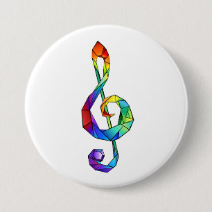 Regnbågsmusik nyckel treble clef knapp
