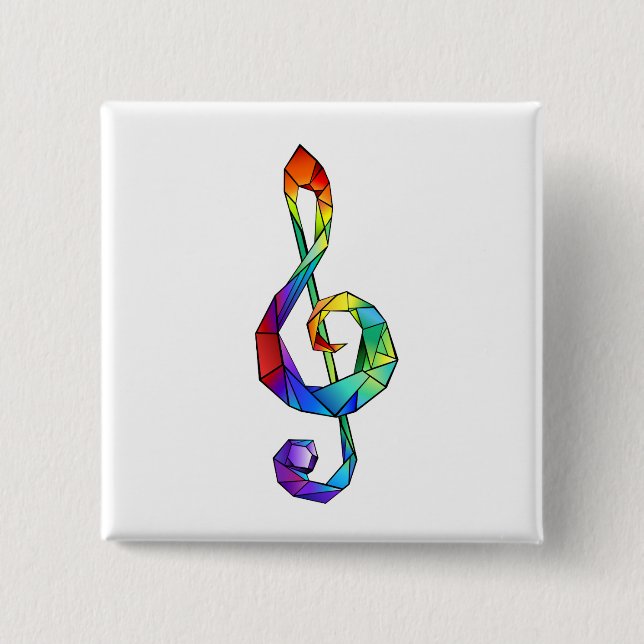 Regnbågsmusik nyckel treble clef knapp (Framsida)