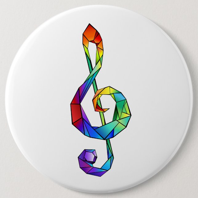 Regnbågsmusik nyckel treble clef knapp (Framsida)