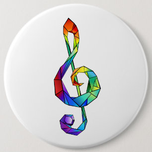Regnbågsmusik nyckel treble clef knapp