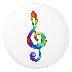 Regnbågsmusik nyckel treble clef knopp
