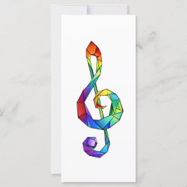 Regnbågsmusik nyckel treble clef kort