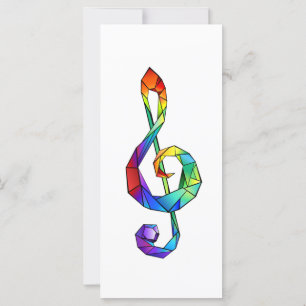 Regnbågsmusik nyckel treble clef kort