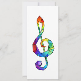 Regnbågsmusik nyckel treble clef kort